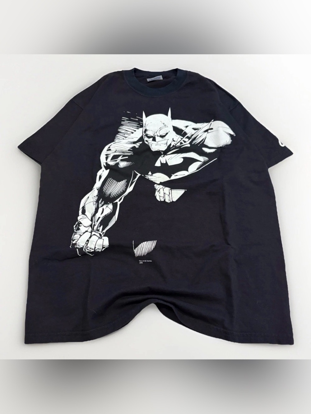 Batman Glow Jim Lee T-Shirt Glow in the Dark Rare Size Large DC Comics Tee Black